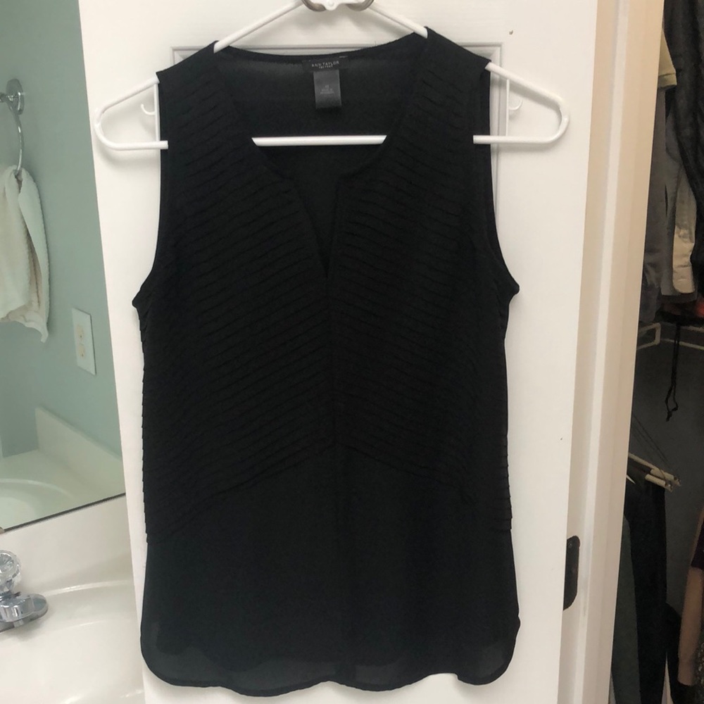 Ann Taylor Black Sleeveless Top XS